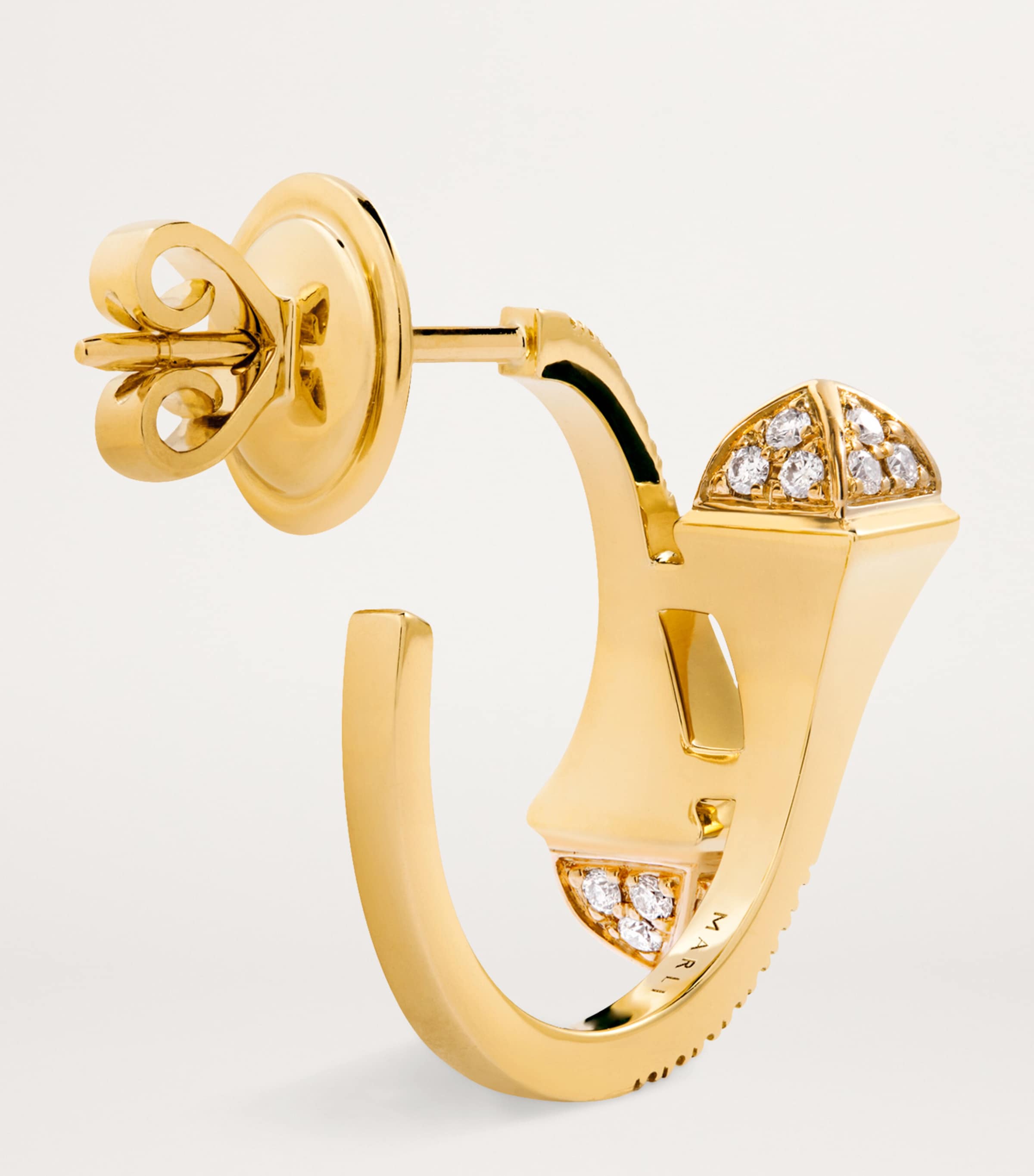 MARLI New York Yellow Gold and Diamond Cleo Open Hoop Earrings Yellow Gold Image 3