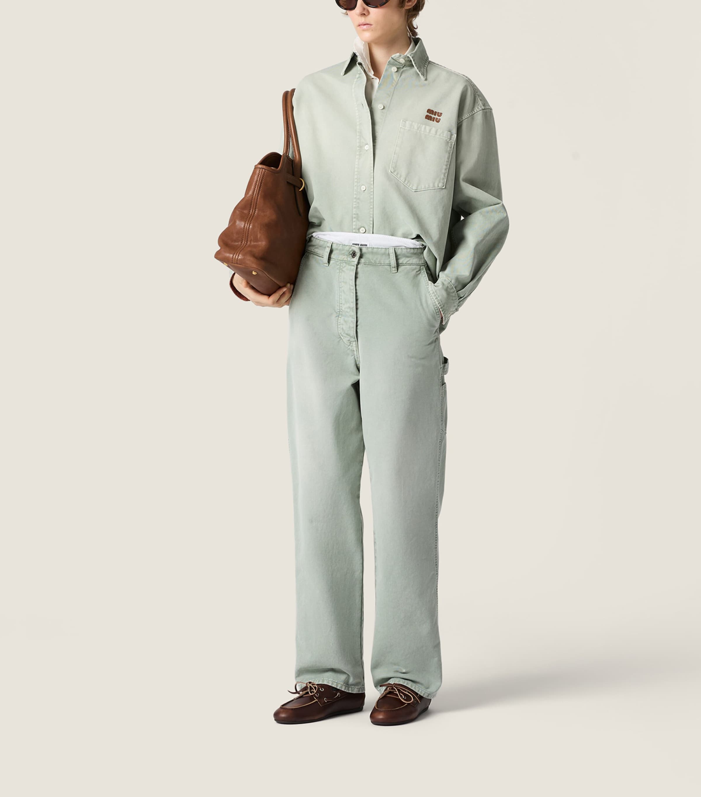 Miu Miu Womens Cotton Relaxed Shirt Image 2