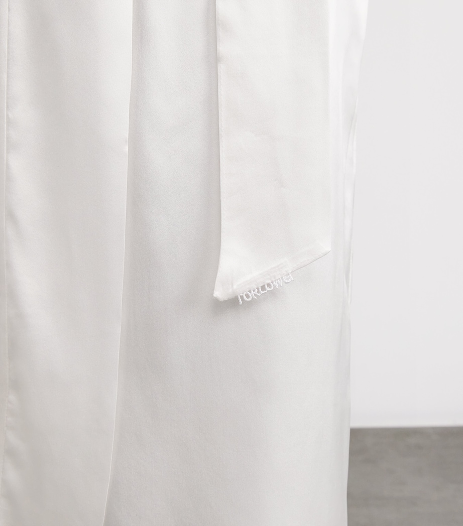 Silk Maxi Kimono Robe WHITE/WHITE Image 6