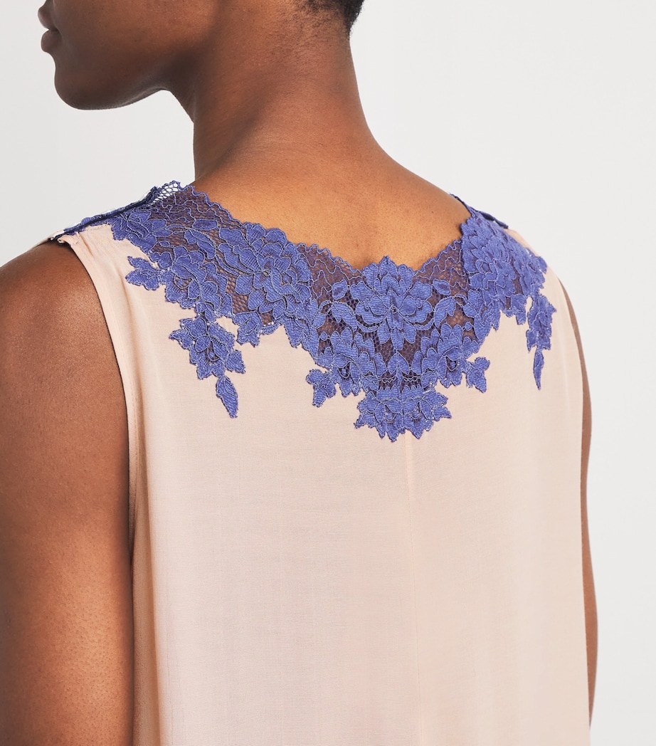 Lace-Trim Slip Dress PINKY BEIGE Image 6