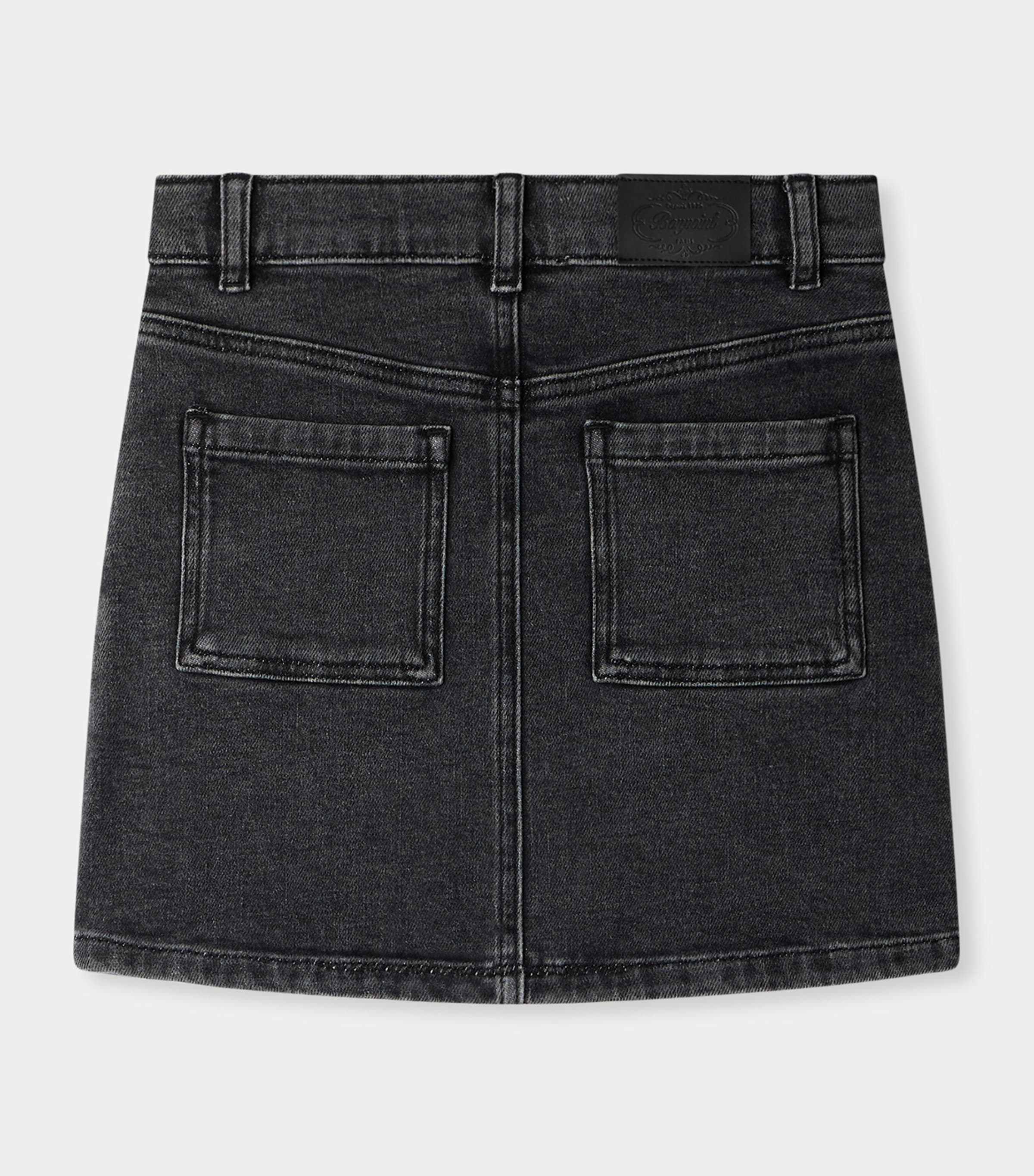 Denim Mini Skirt (14 Years) FAUX NOIR Image 2