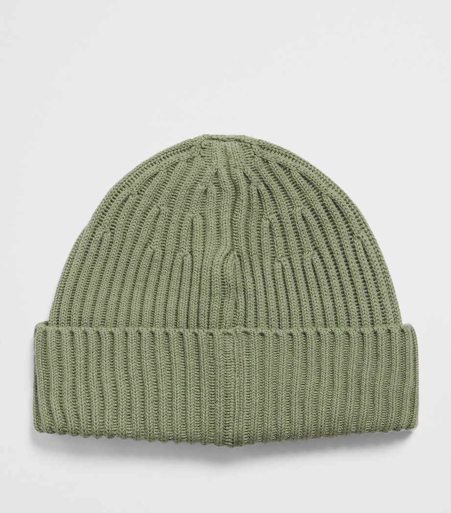 Virgin Wool Ribbed Beanie V0055 Image 2
