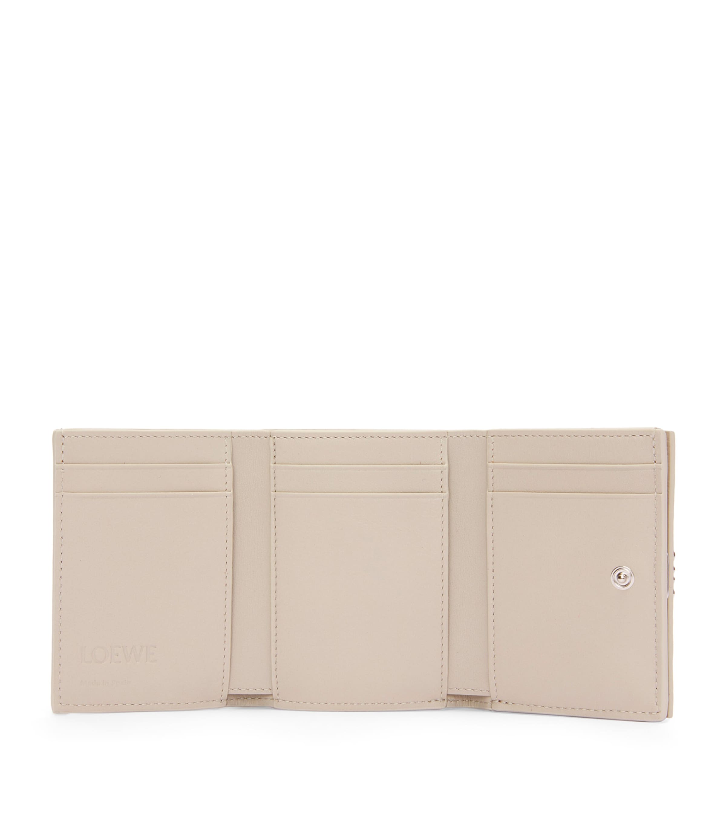 Leather Anagram Trifold Wallet LIGHT GHOST Image 3