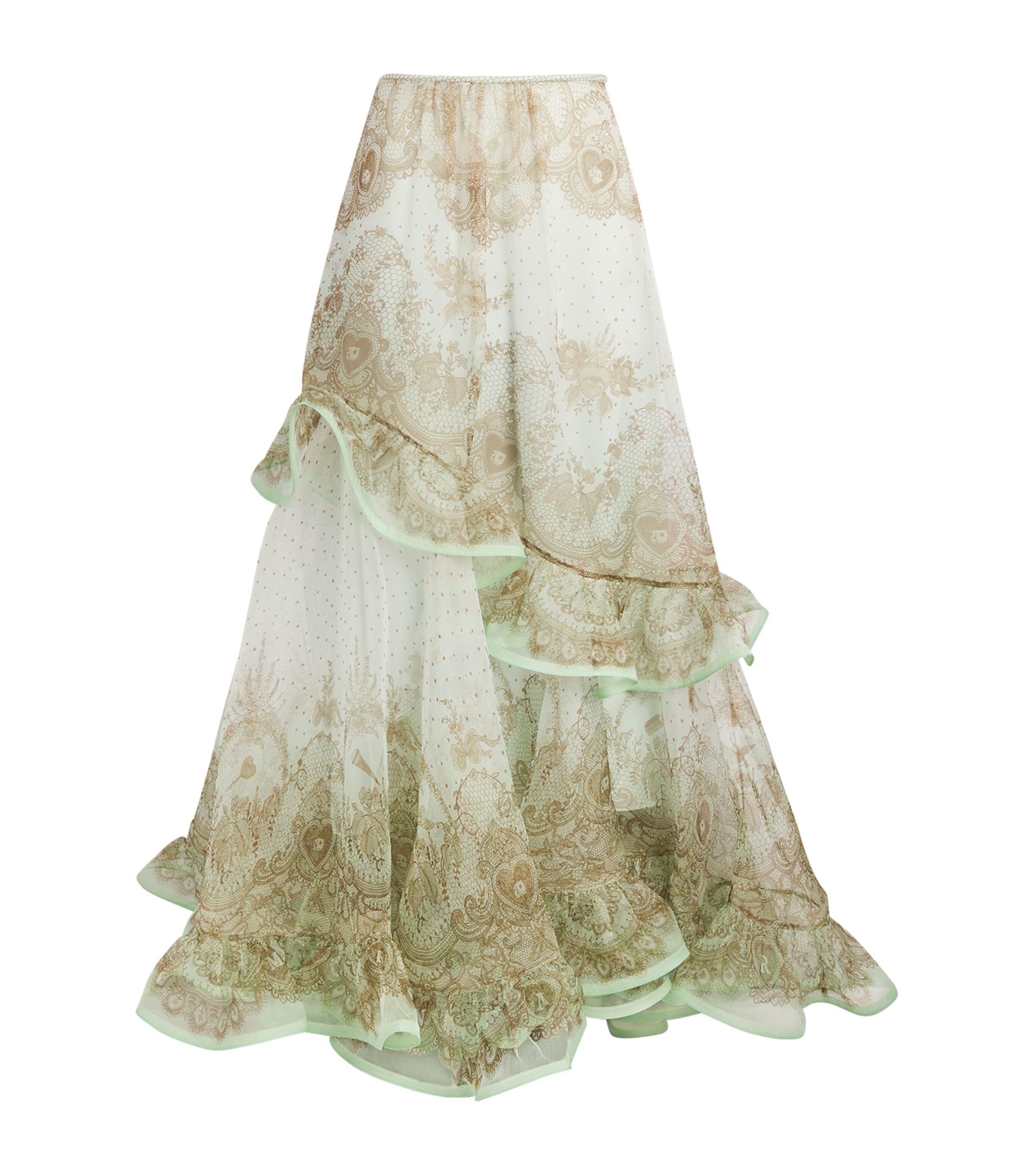 ZIMMERMANN SILK FLUTTER MAXI SKIRT
