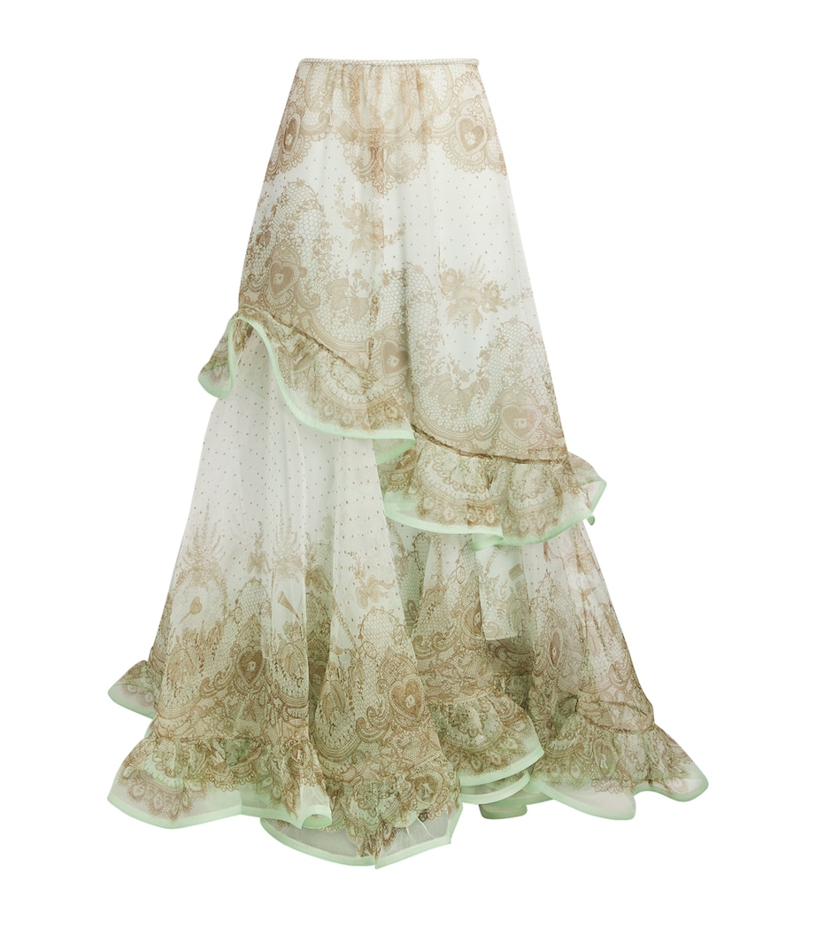 Silk Flutter Maxi Skirt MNTLACPRIMNT LCEPRNT Image 1