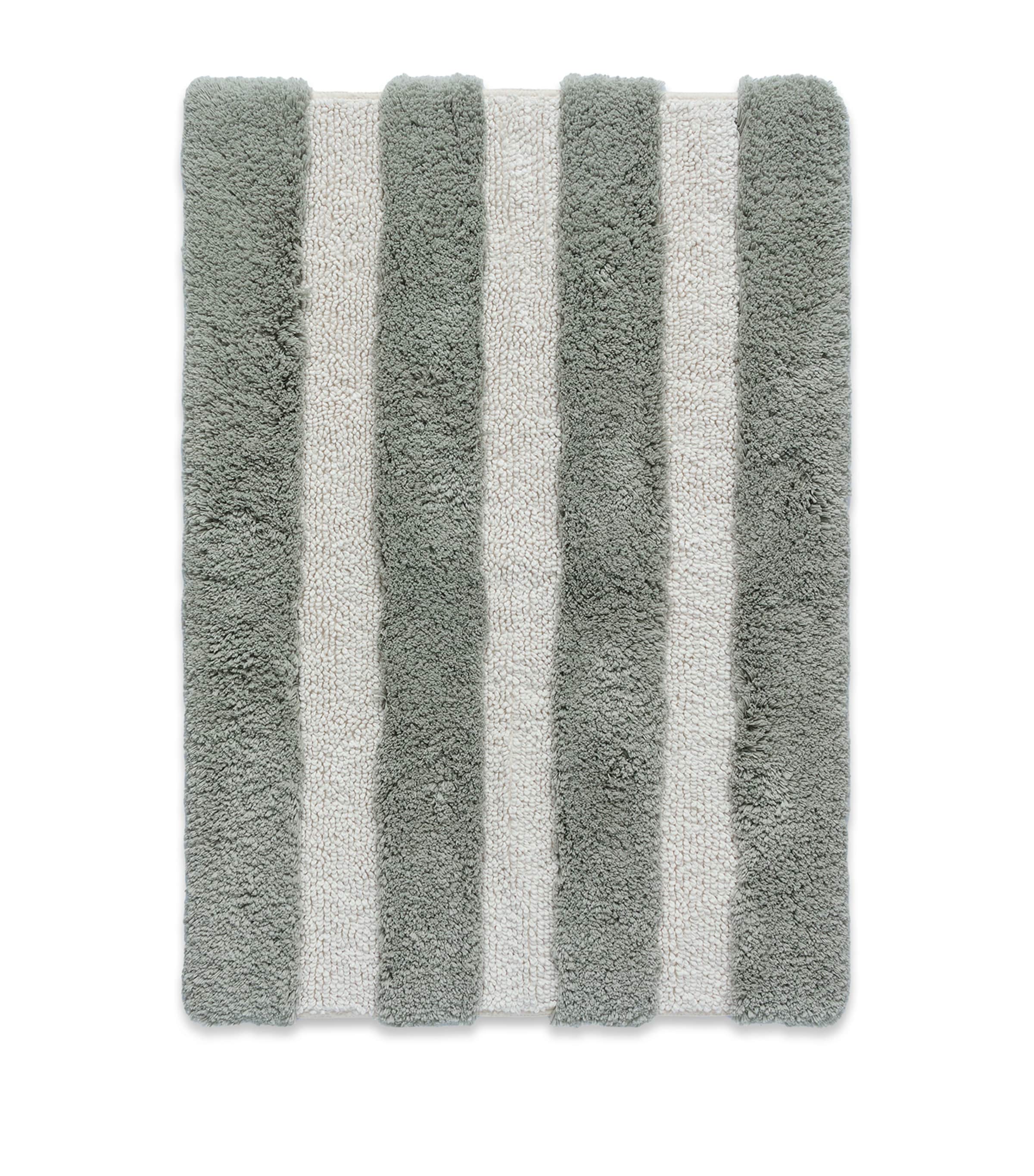 Organic Cotton Rhine Tufting Bath Mat (60cm x 90cm) BEIGE/MOSS Image 3
