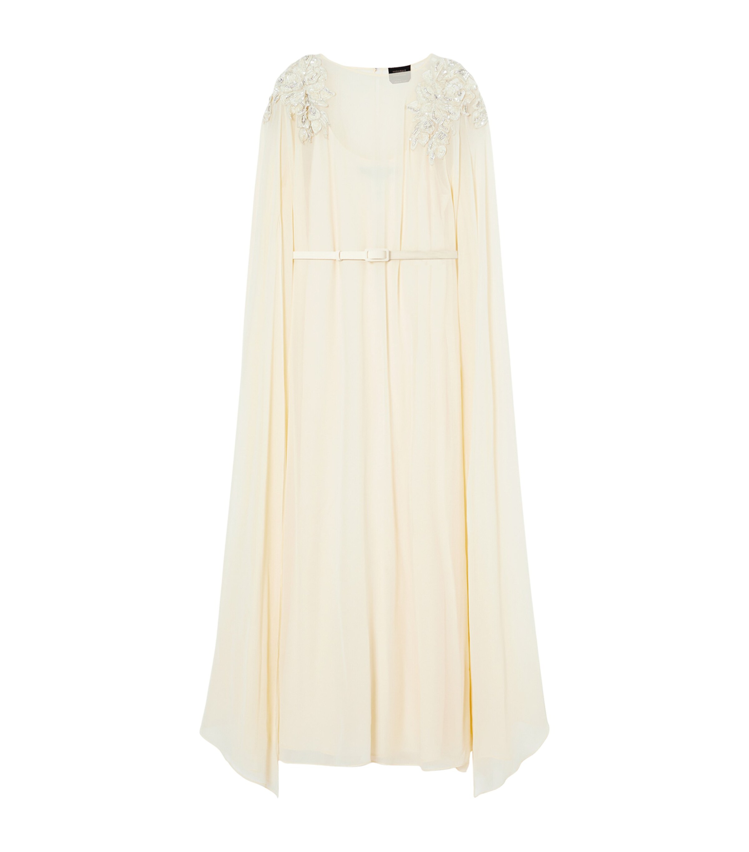 Marina Rinaldi White Silk Embroidered Cape Dress | Harrods UK