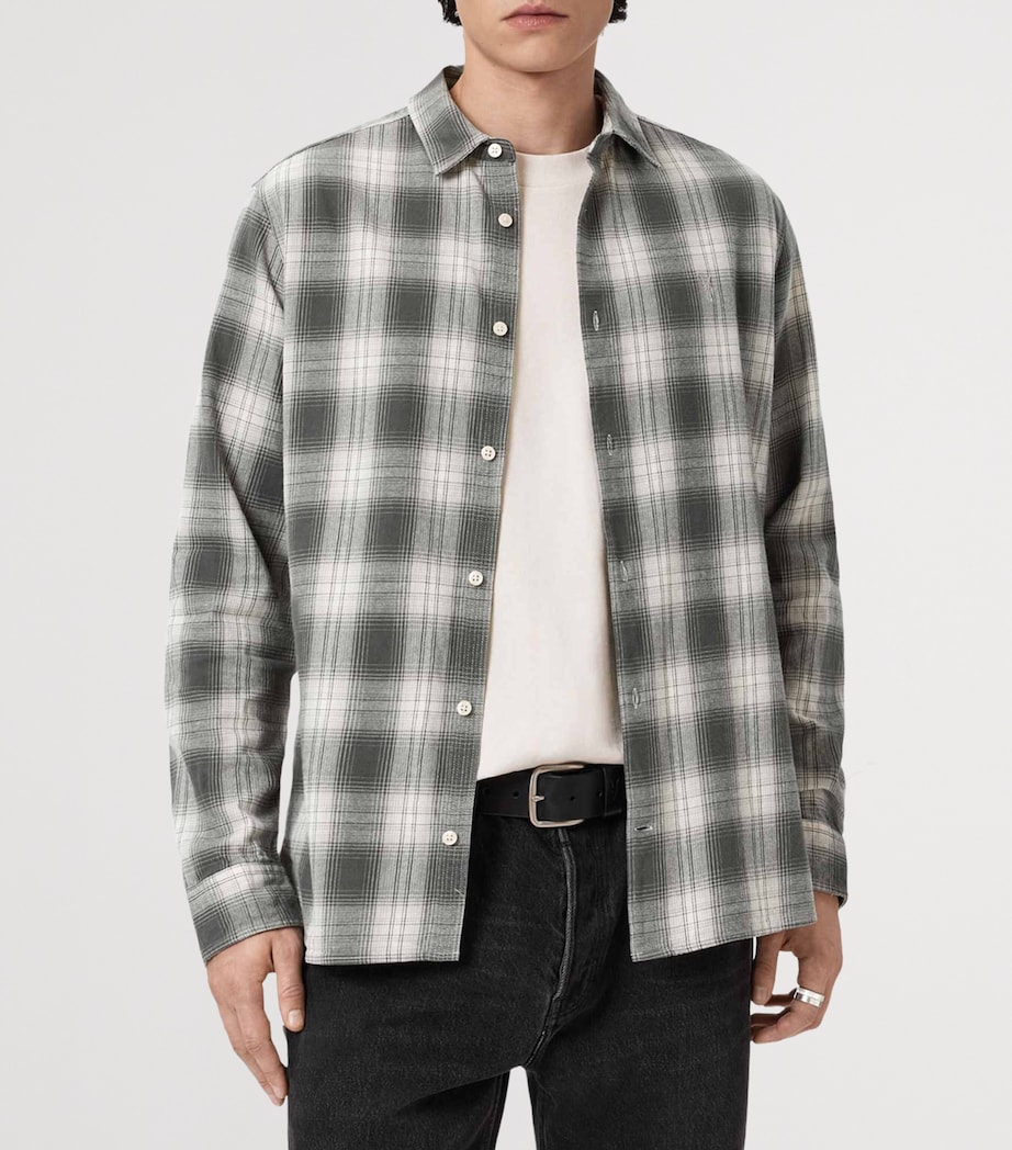 AllSaints Mens Organic Cotton Kelby Shirt Clouded Grey Image 3