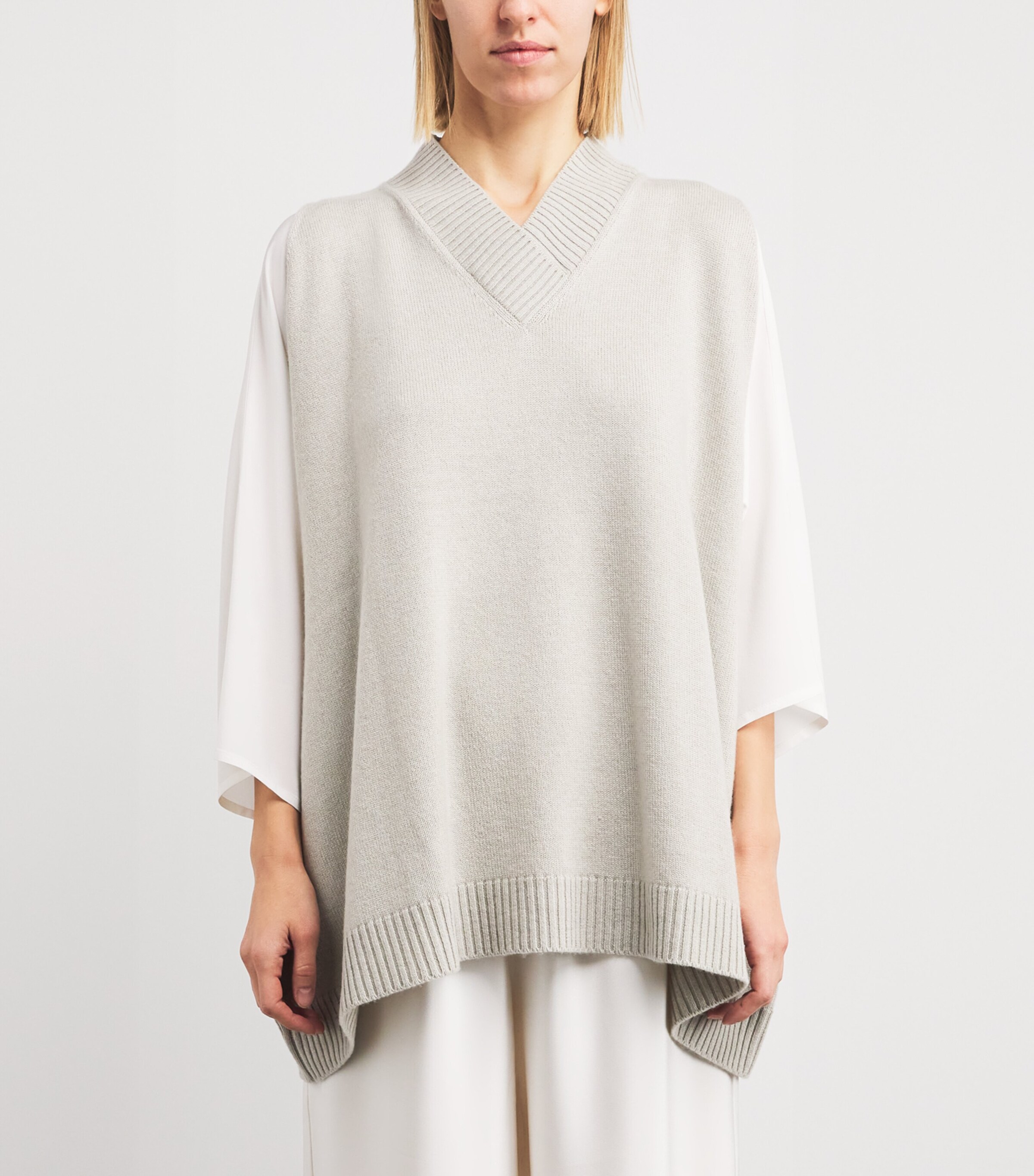 Cashmere Crossover Sweater Vest MASTIC Image 3