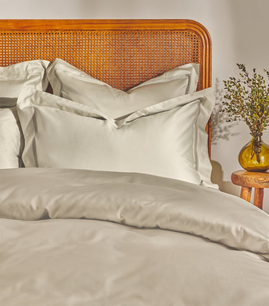 Supima Cotton Sateen Wilton Square Oxford Pillowcase Pair (65cm x 65cm) GREY Image 2