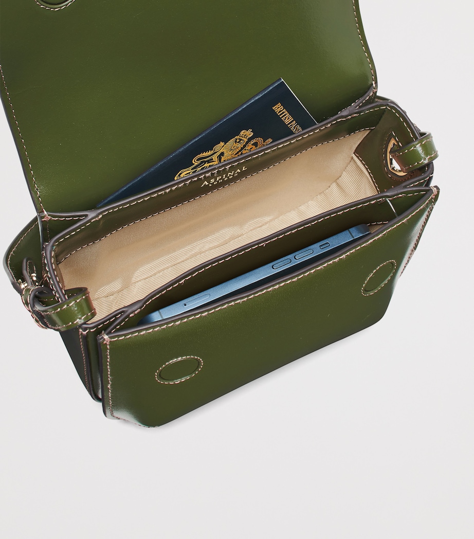 Aspinal Of London Leather Ella Cross-Body Bag Mossgreen Image 7