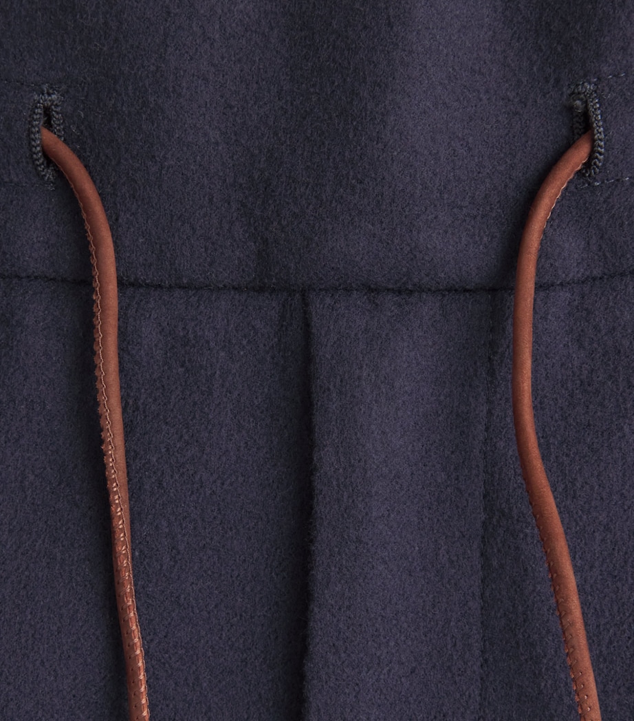 Colombo Mens Wool Drawstring Sweatpants Dark Blue Image 6