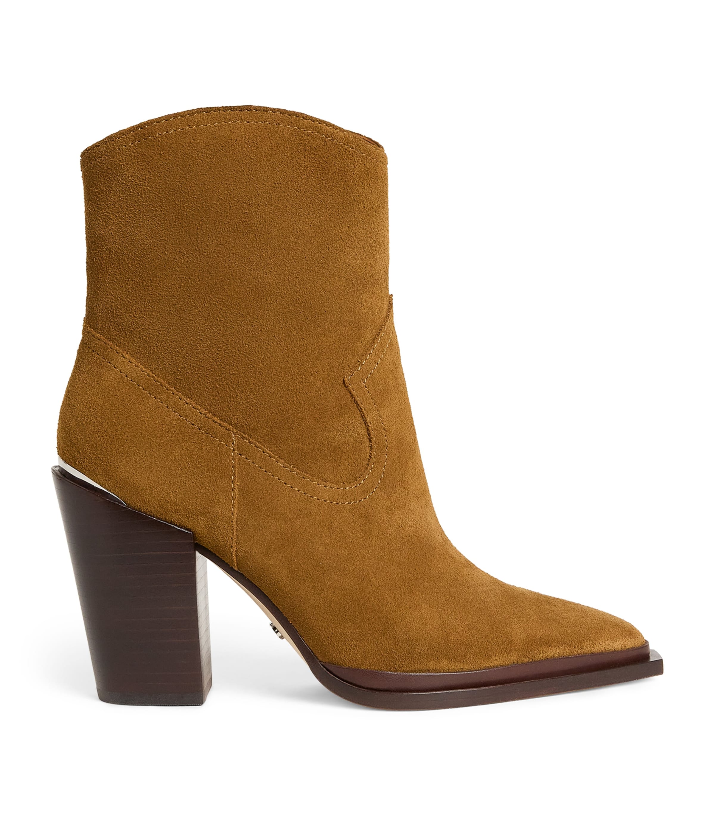 PAIGE Suede Posey Ankle Boots 85 Chestnut Image 1