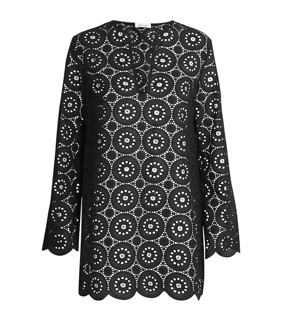 Matteau Womens Broderie Anglaise Tunic Mini Dress Black Blk Image 1