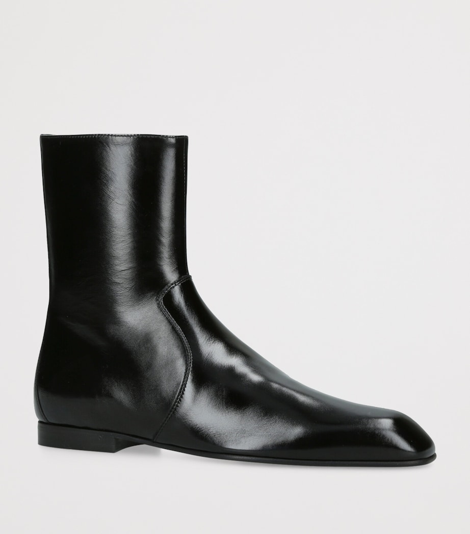 Leather Colt Ankle Boots BLACK Image 3