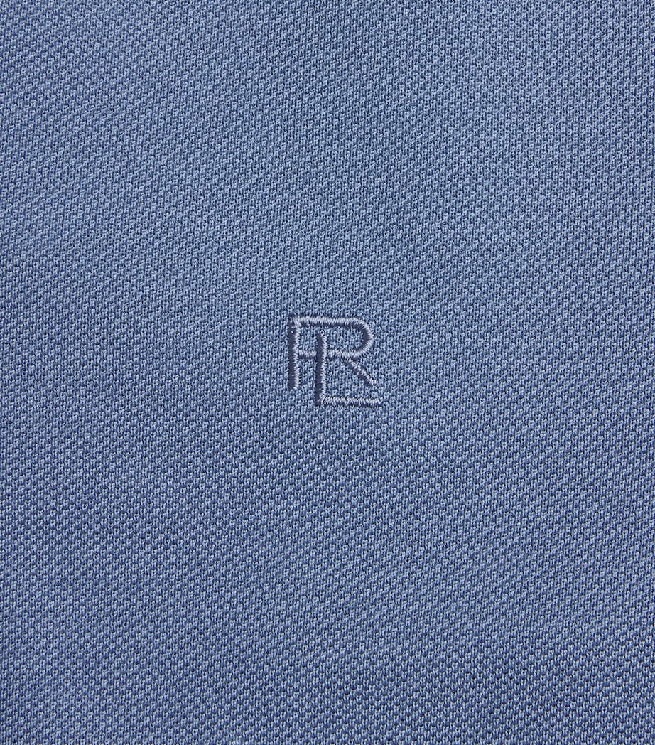 Ralph Lauren Purple Label Mens Cotton Piqué Polo Shirt Blue Horizon Image 6