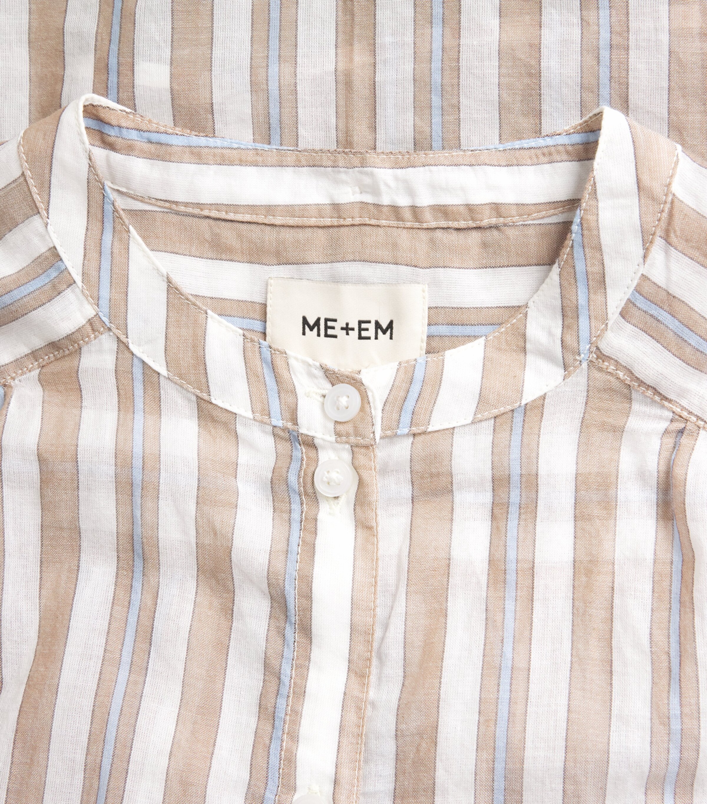 ME+EM Womens Stripe Blouse and Tie Brown Multi Image 6