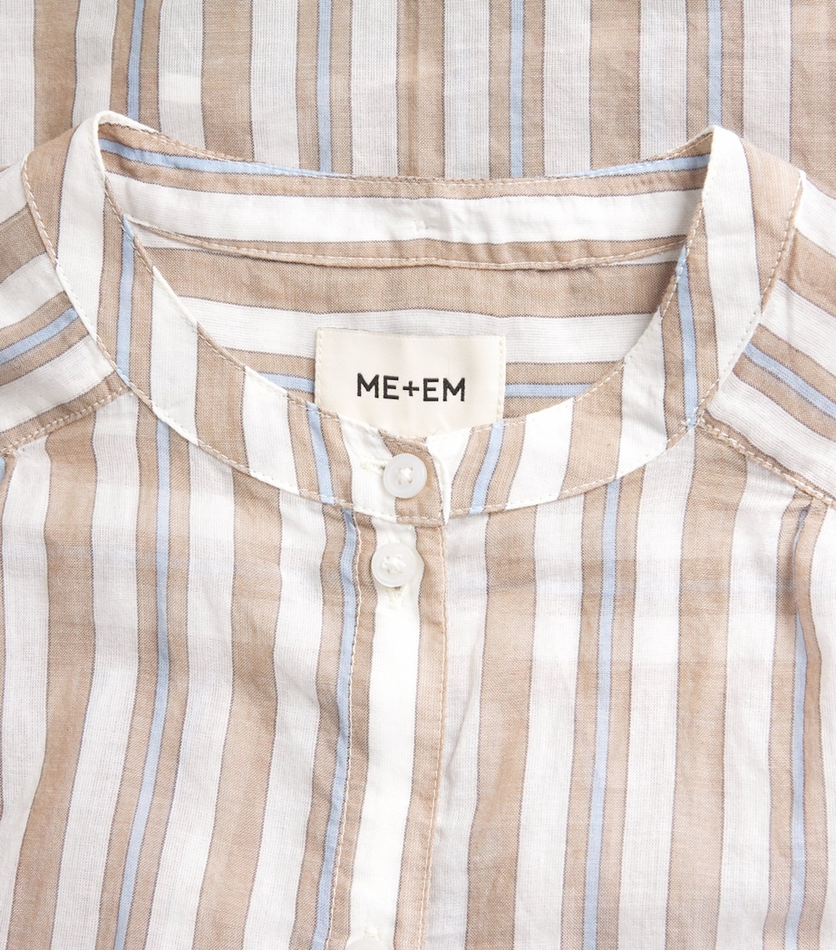 ME+EM Womens Stripe Blouse and Tie Brown Multi Image 6