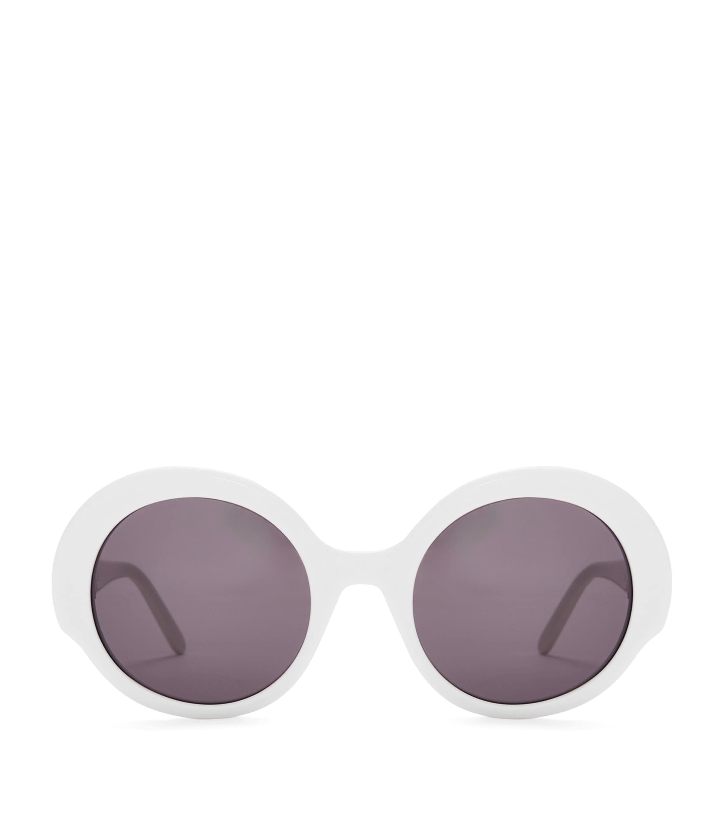 Thin Round Sunglasses WHITE/IVORY Image 1