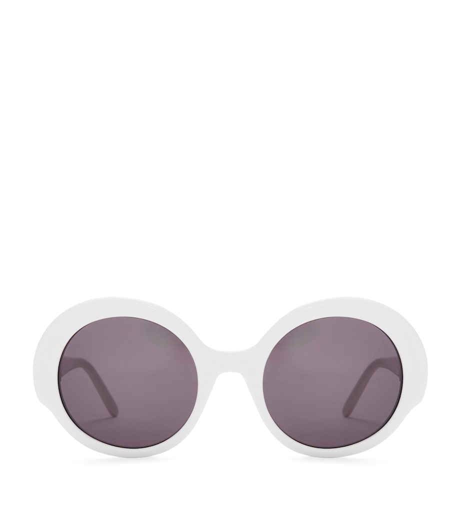 Thin Round Sunglasses WHITE/IVORY Image 1