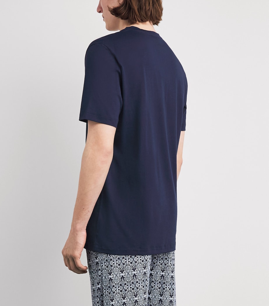 Hanro Mens Cotton Night & Day T-Shirt Deep Navy Image 5