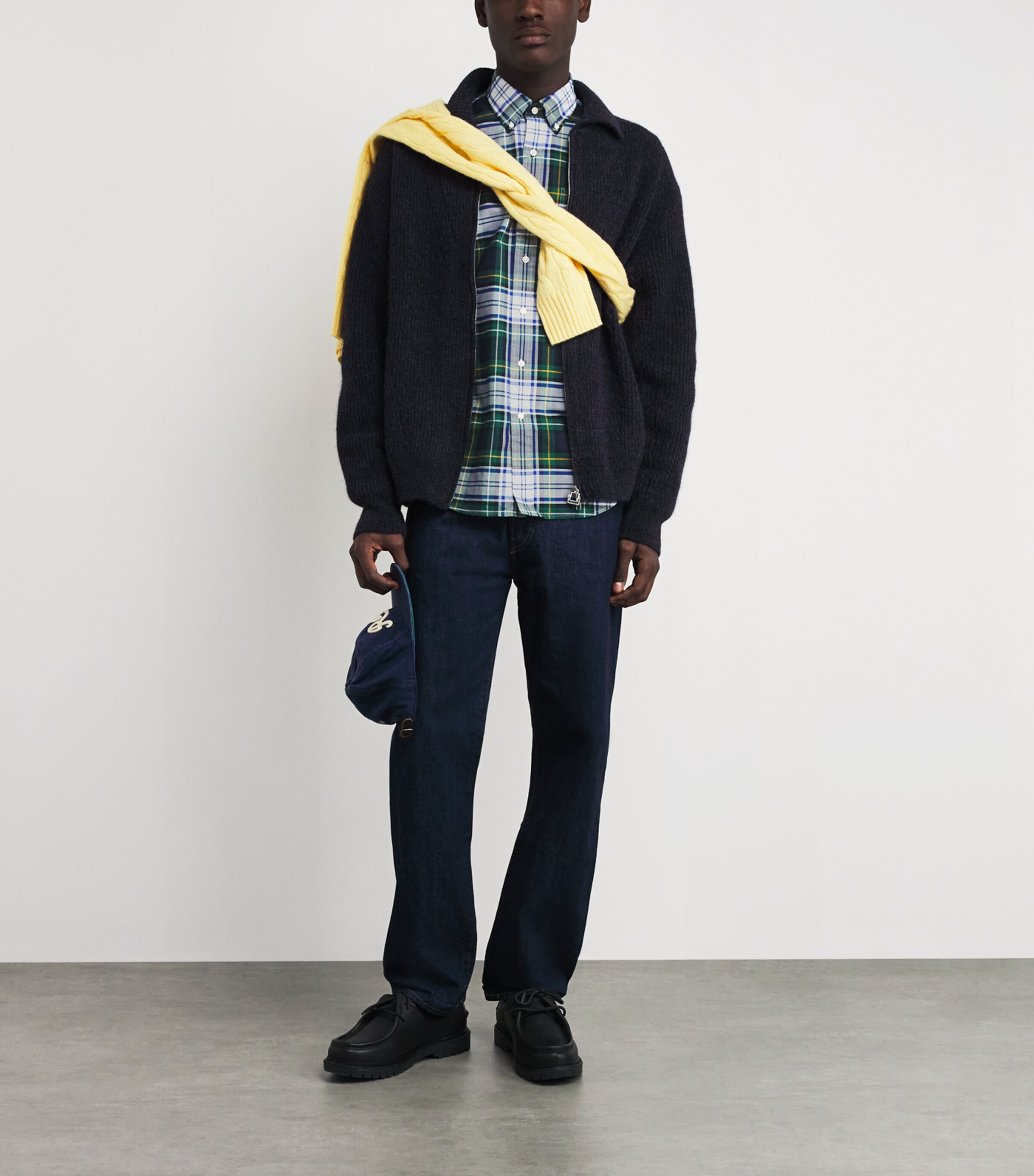 Cotton Plaid Custom Fit Oxford Shirt MULTI Image 2