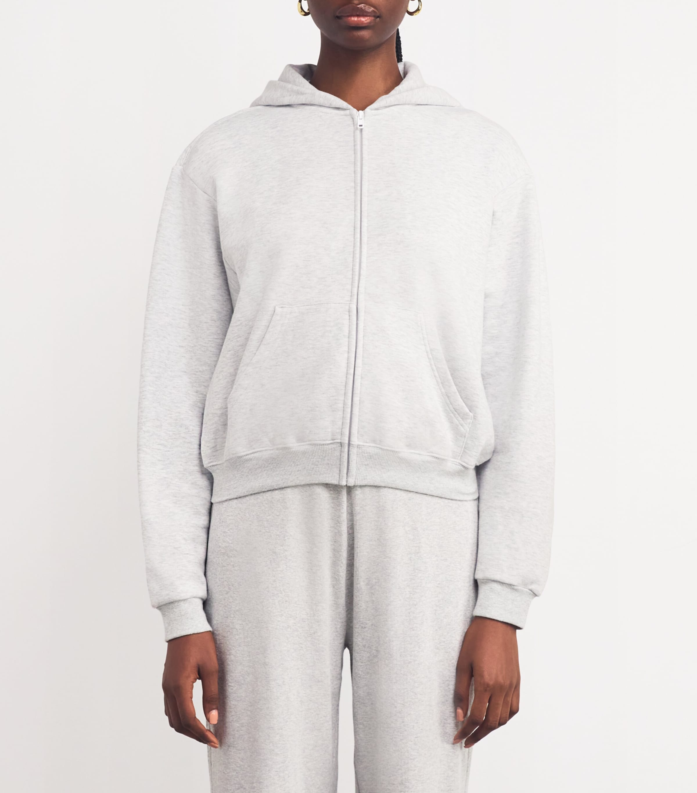 Cotton-Blend Fleece Classic Hoodie LIGHT HEATHER GREY Image 3