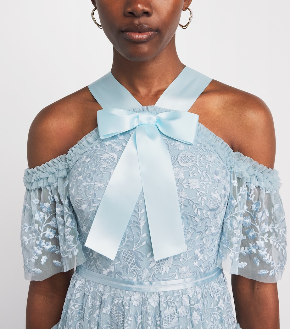 Needle & Thread Womens Tulle Embroidered Primrose Gown Aqa Aqua Image 3
