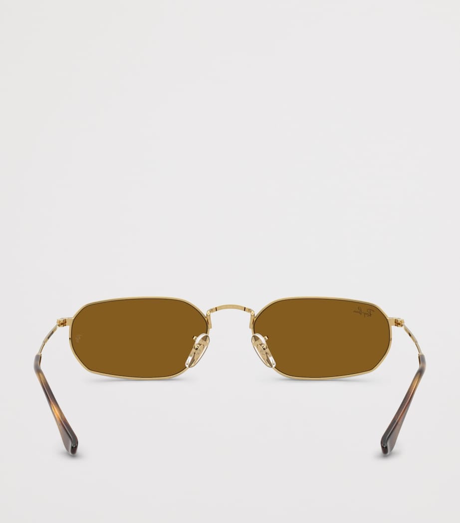 Ray-Ban Metal Irregular Oval Sunglasses Gold Image 4