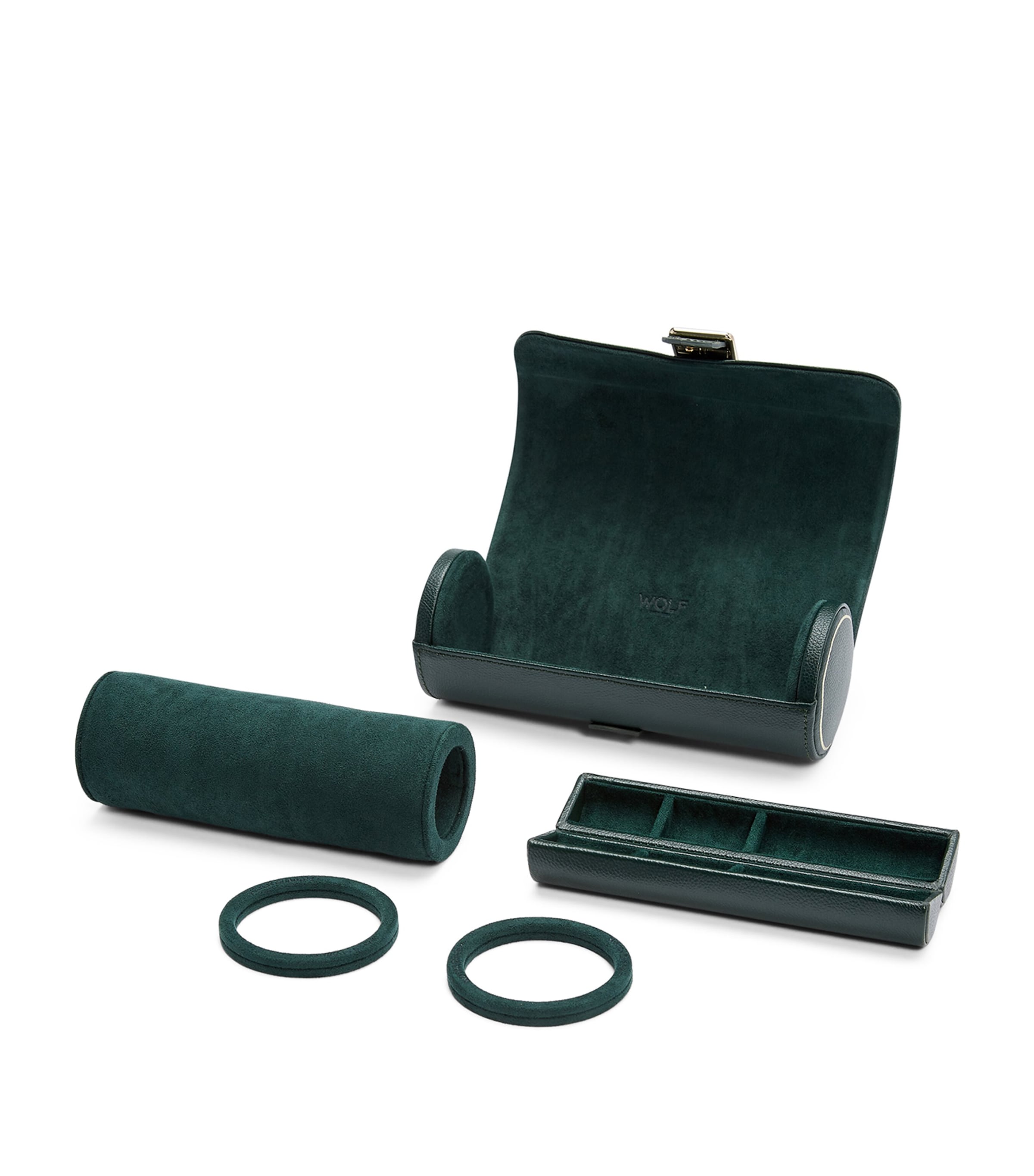 Vegan Leather Triple Watch Roll GREEN Image 3