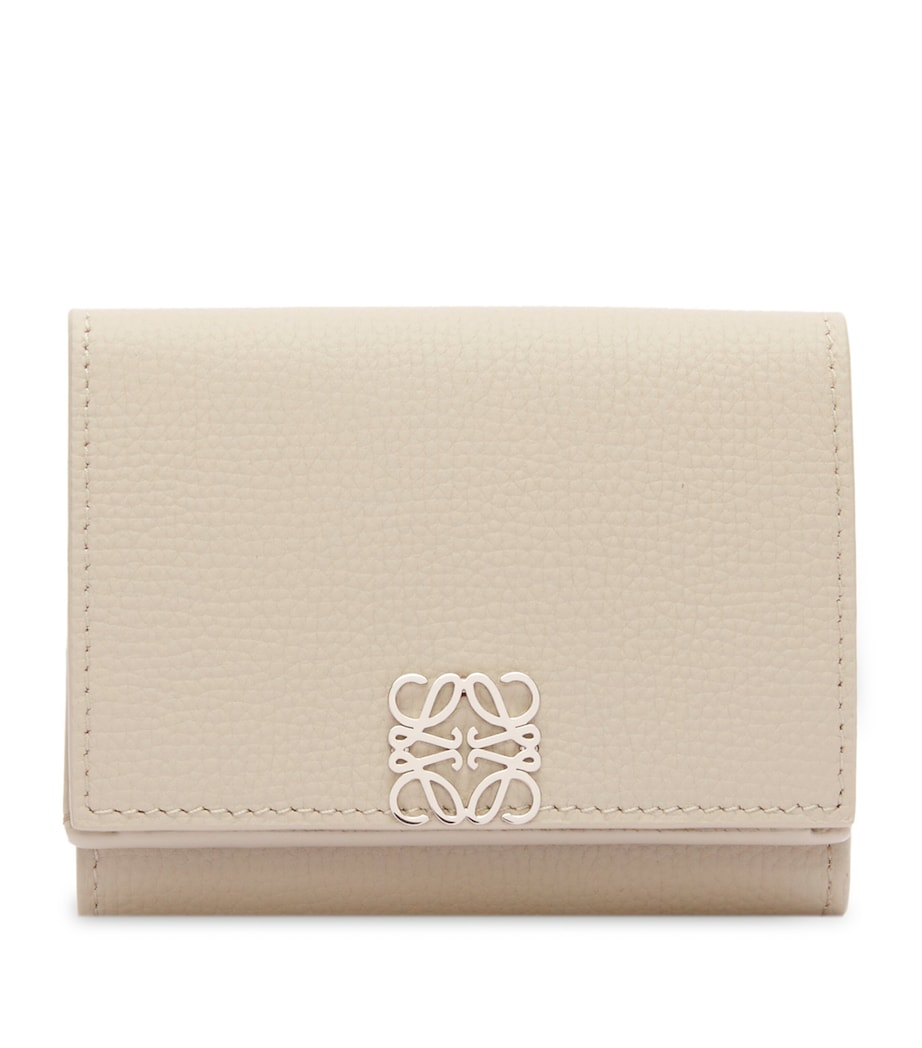 Leather Anagram Trifold Wallet LIGHT GHOST Image 1