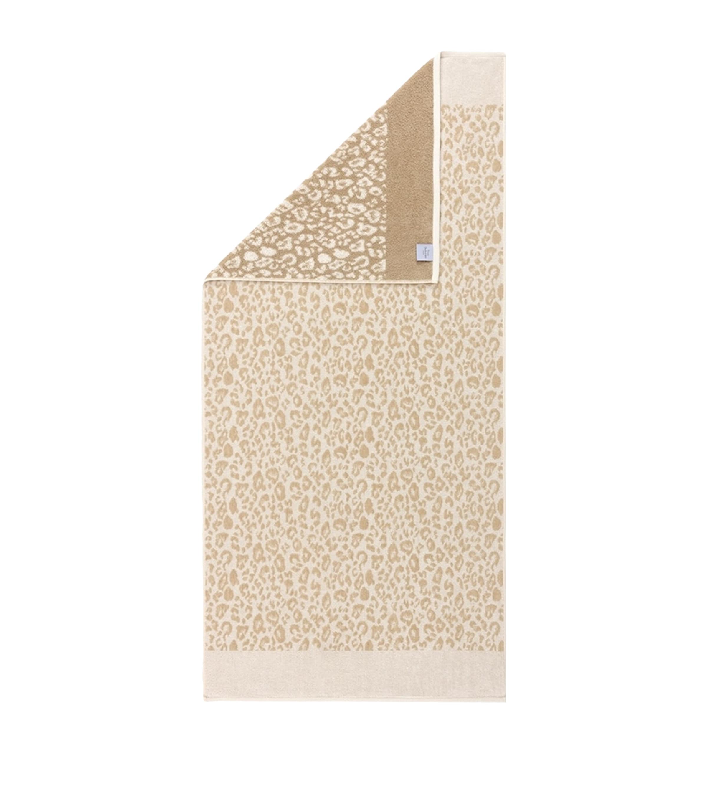 Leopard Bath Sheet (150cm x 90cm) MILK Image 3