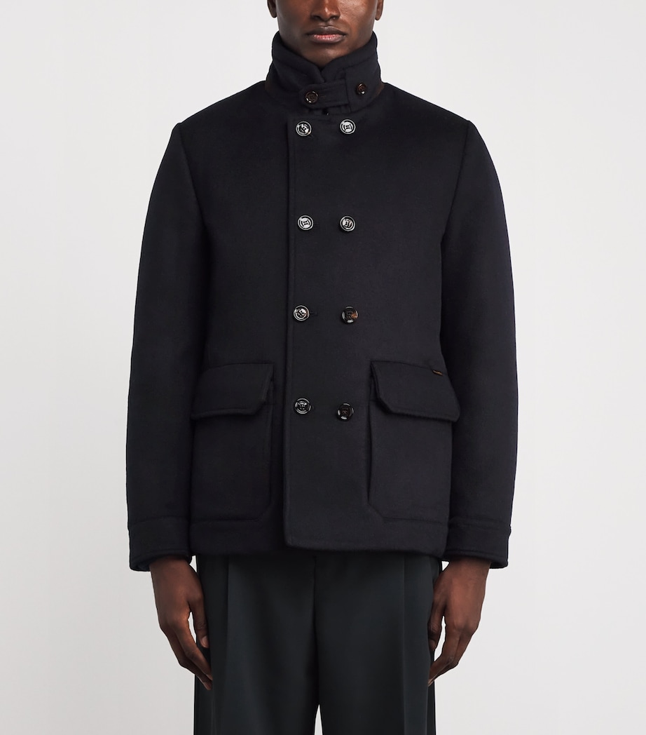 Double-Breasted Pea Coat U0497 NAVY Image 3