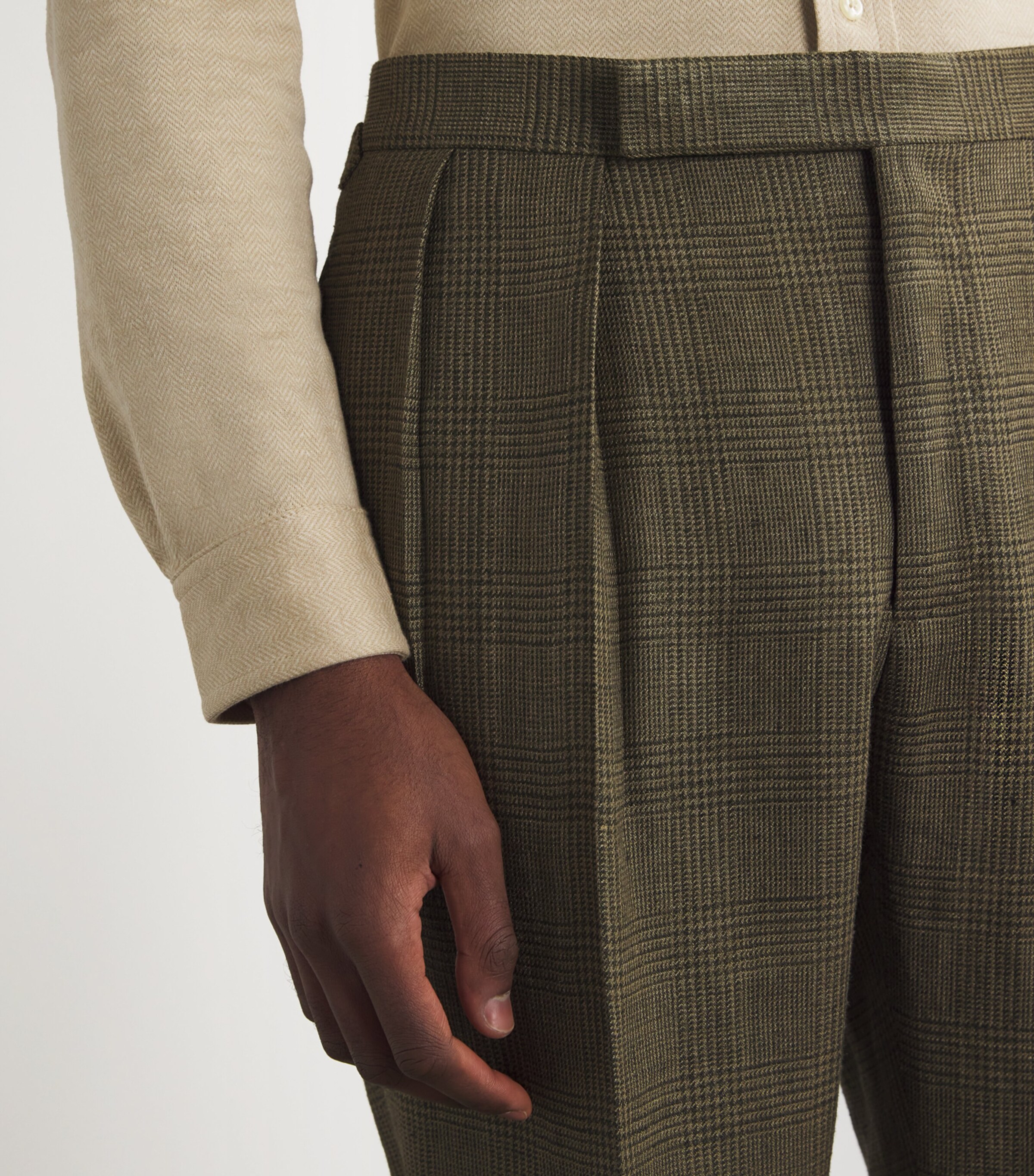 Polo Ralph Lauren Mens Silk-Linen Glen 2-Piece Suit Green Mult Image 6