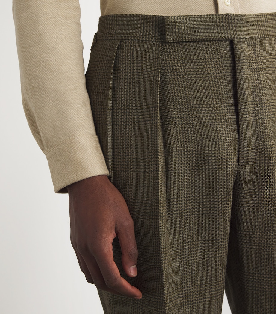 Polo Ralph Lauren Mens Silk-Linen Glen 2-Piece Suit Green Mult Image 6