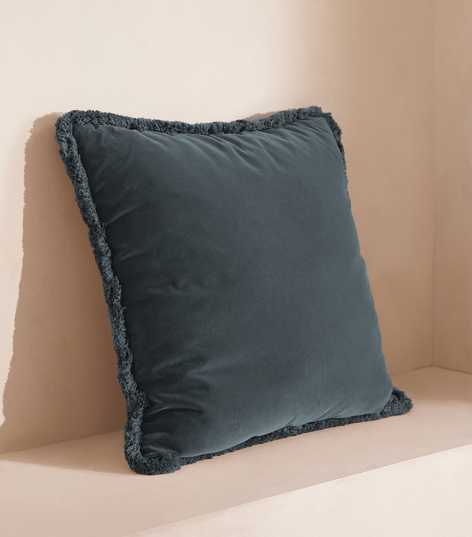 Velvet Margeaux Cushion (50cm x 50cm) GREY BLUE Image 2