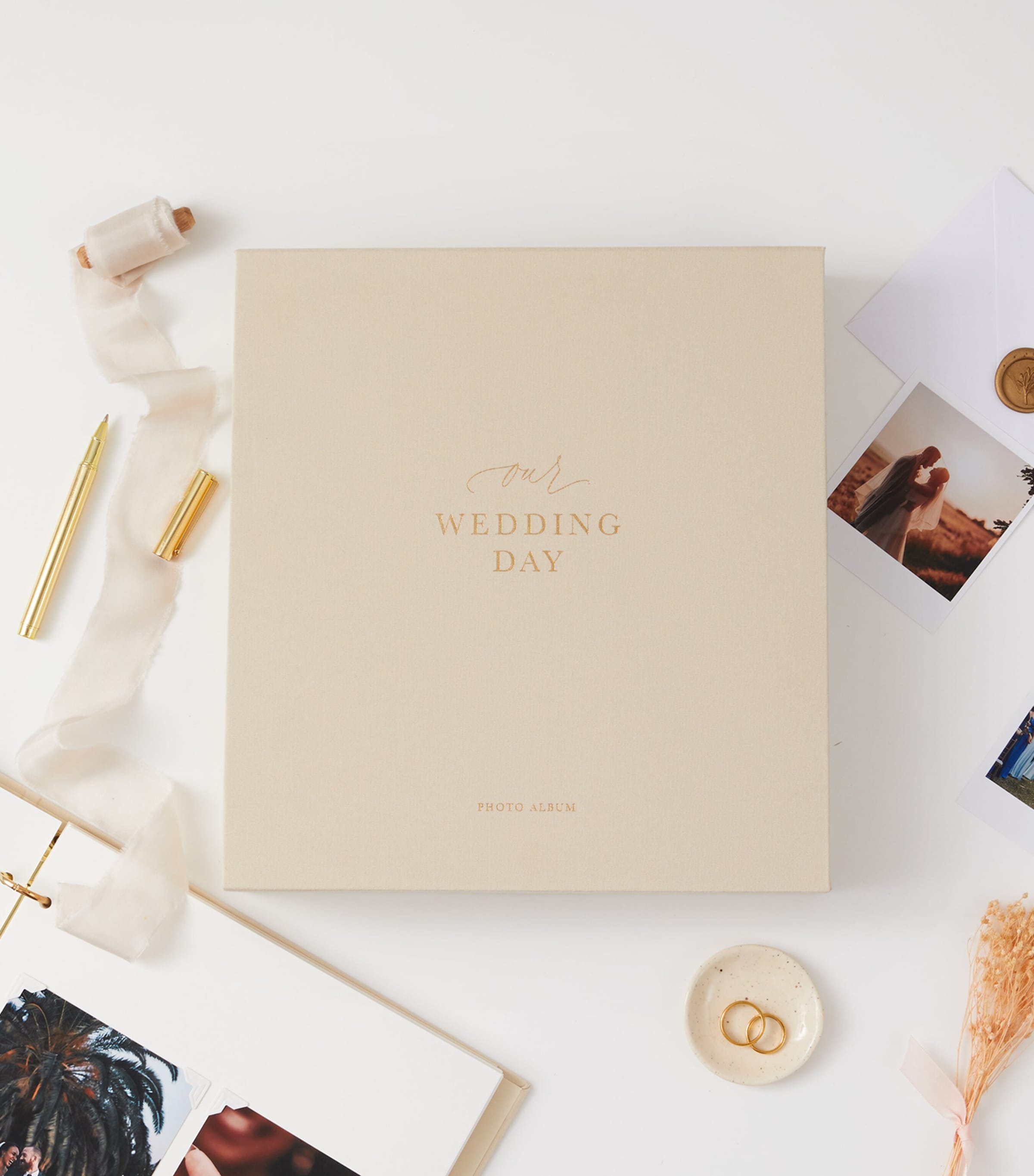 Blush and Gold Our Wedding Day Photo Album Ivory/beige, Gold Image 2