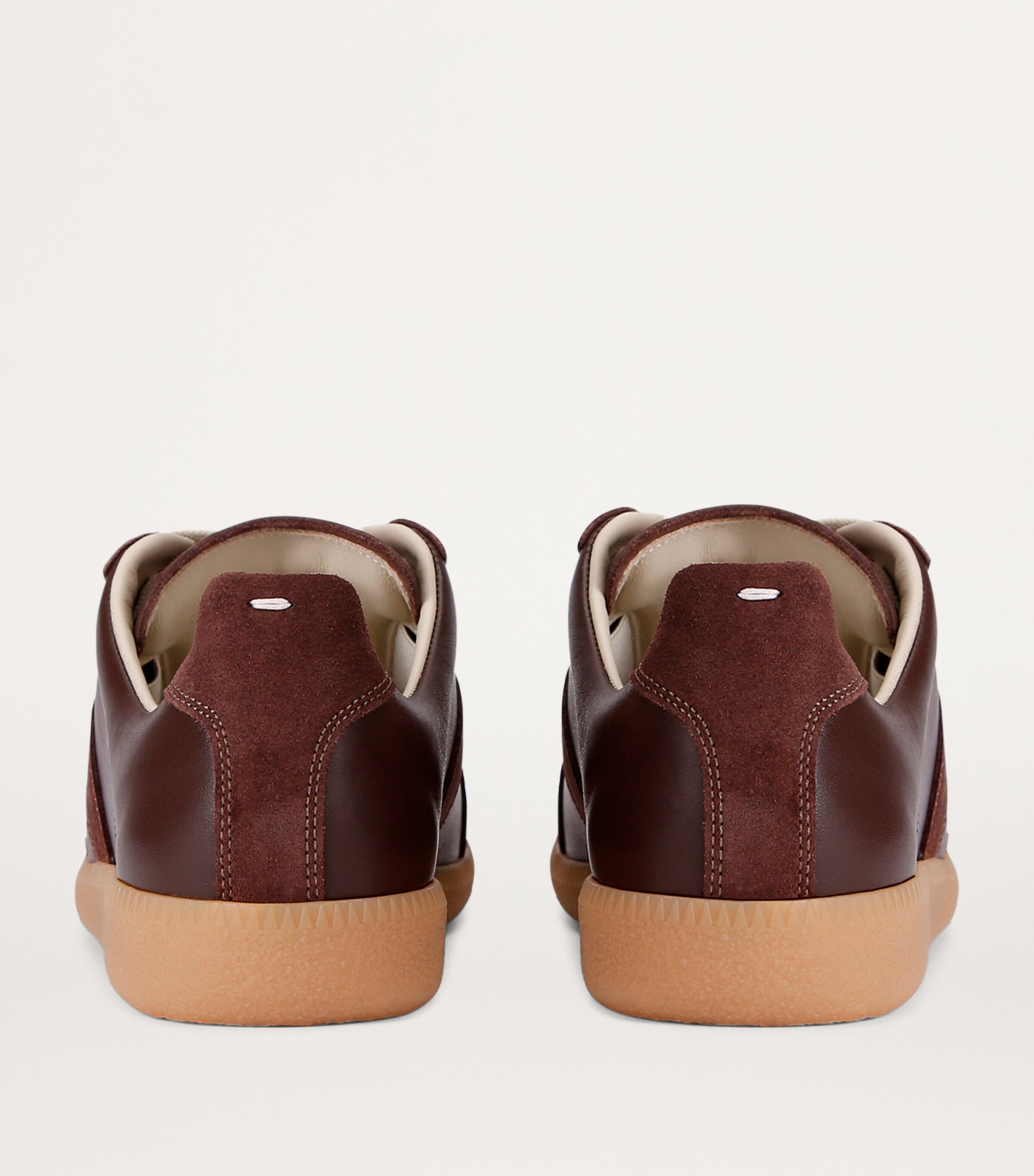 Maison Margiela Leather-Suede Replica Sneakers Brown Image 2