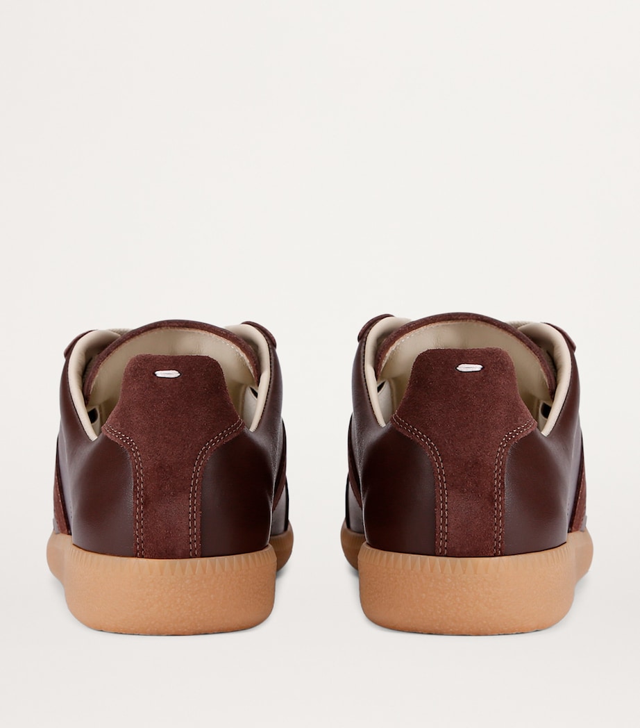 Leather-Suede Replica Sneakers BROWN Image 2