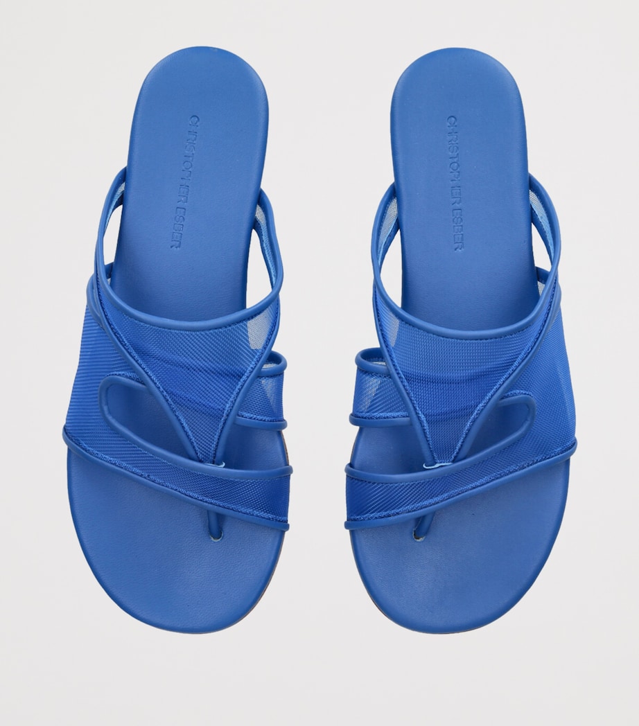 Mesh Ringer Flip Flops BLUE Image 4