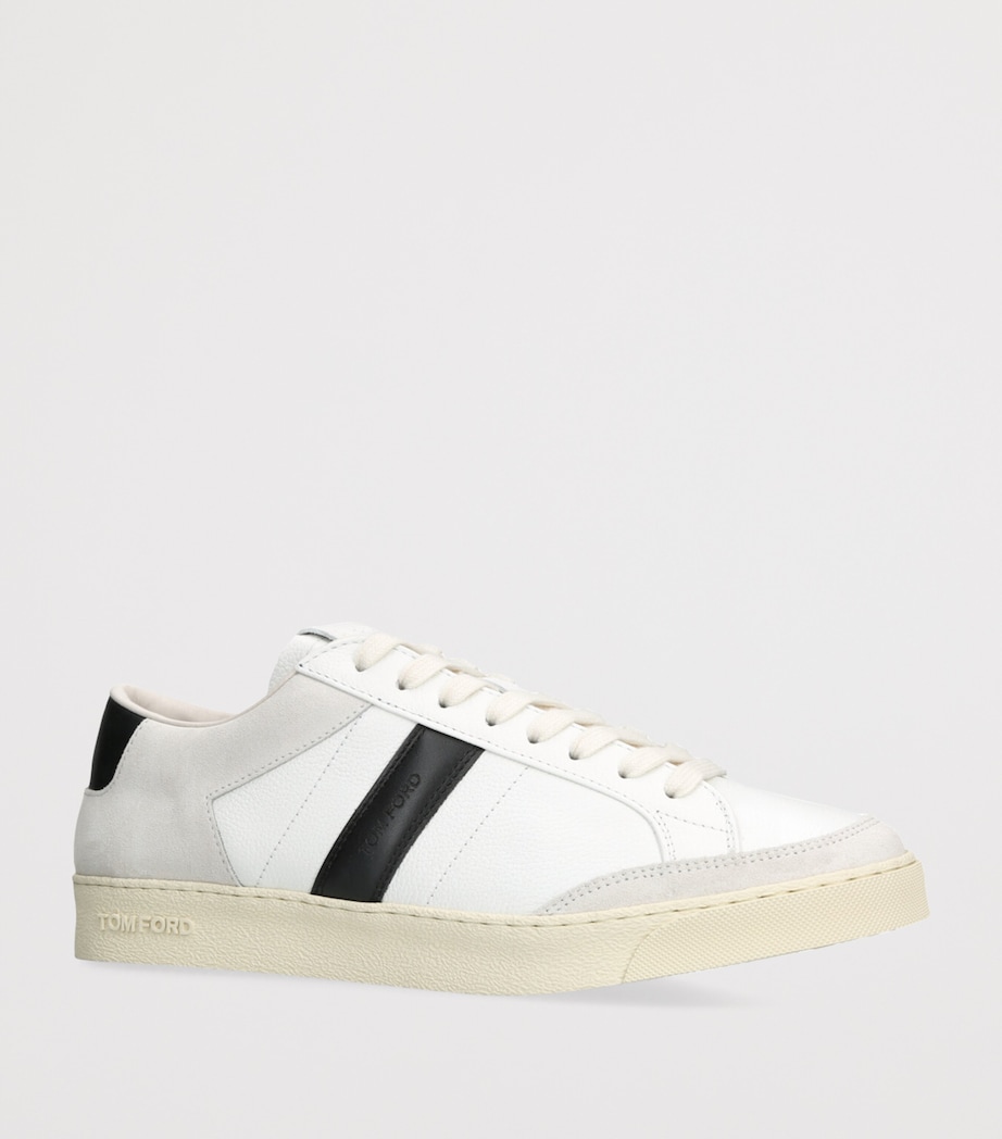 Leather-Suede Terence Sneakers WHITE/BLK Image 3