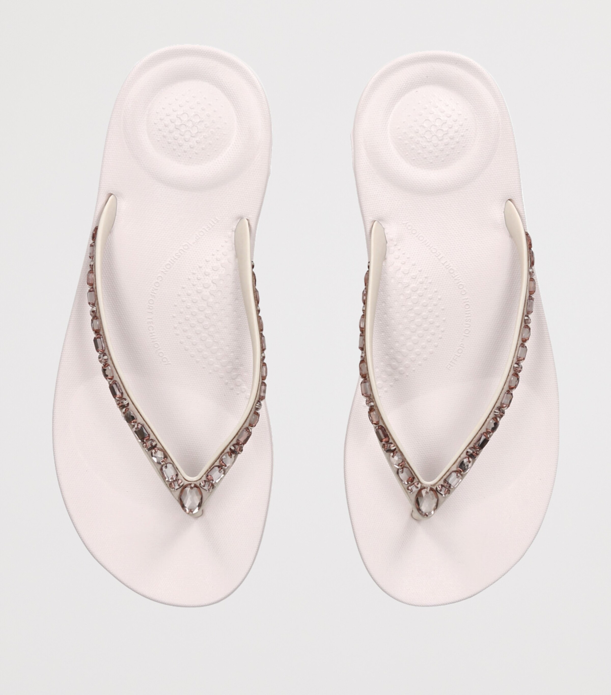 FitFlop IQUSHION Sparkle Flip Flops Bone Image 4