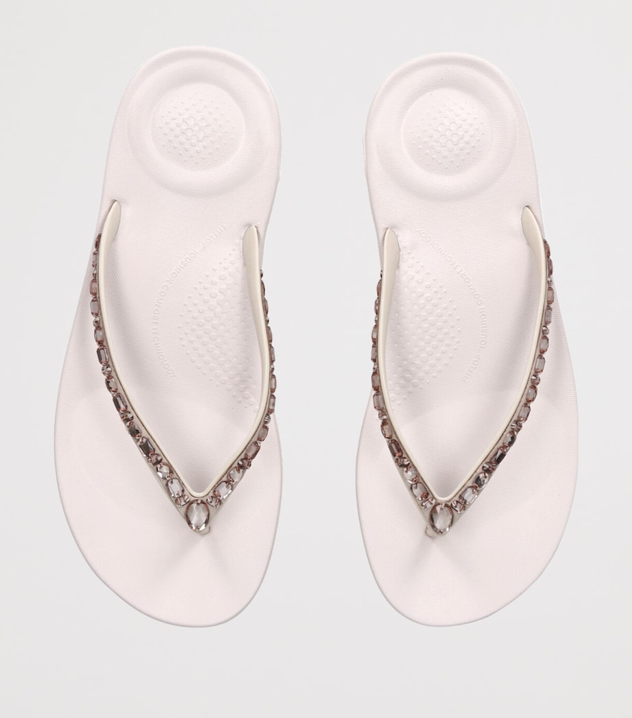 FitFlop IQUSHION Sparkle Flip Flops Bone Image 4