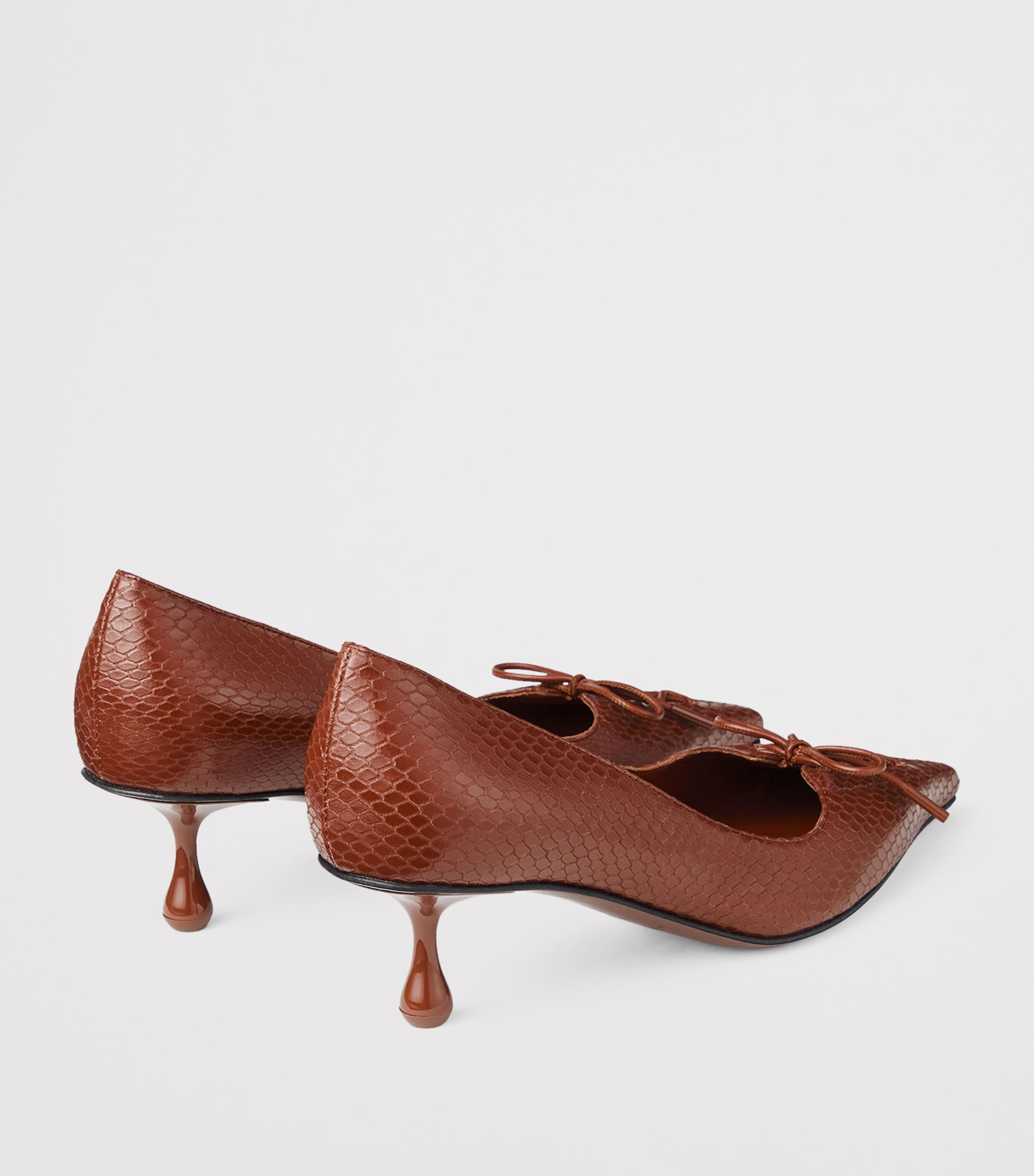 Scarlett 50 Snake Embossed Pumps COGNAC Image 5