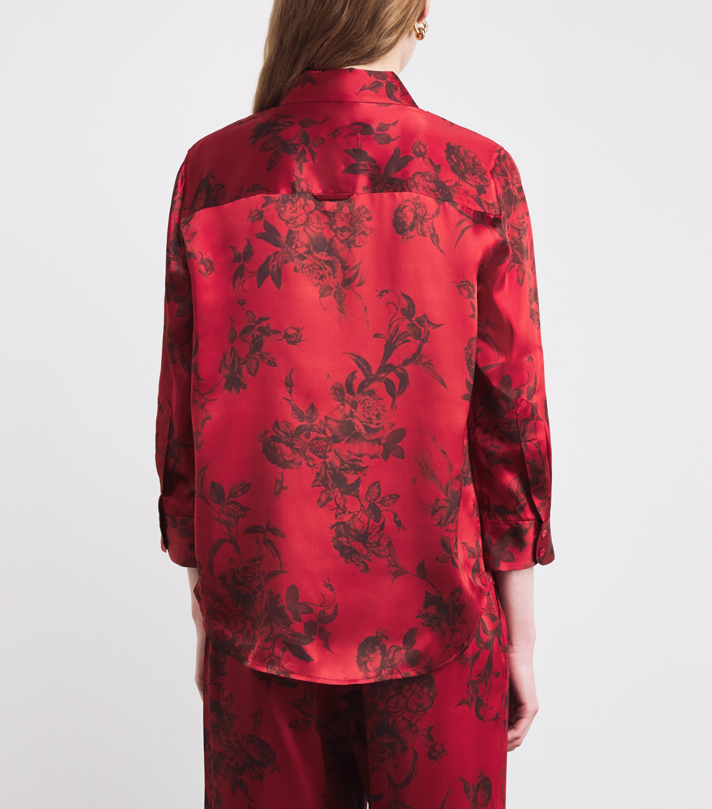 Silk Rose Print Dani Shirt BRGNDY PNTRFLY FLR Image 4