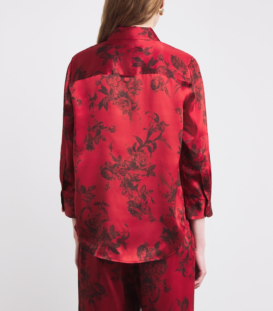 Silk Rose Print Dani Shirt BRGNDY PNTRFLY FLR Image 4