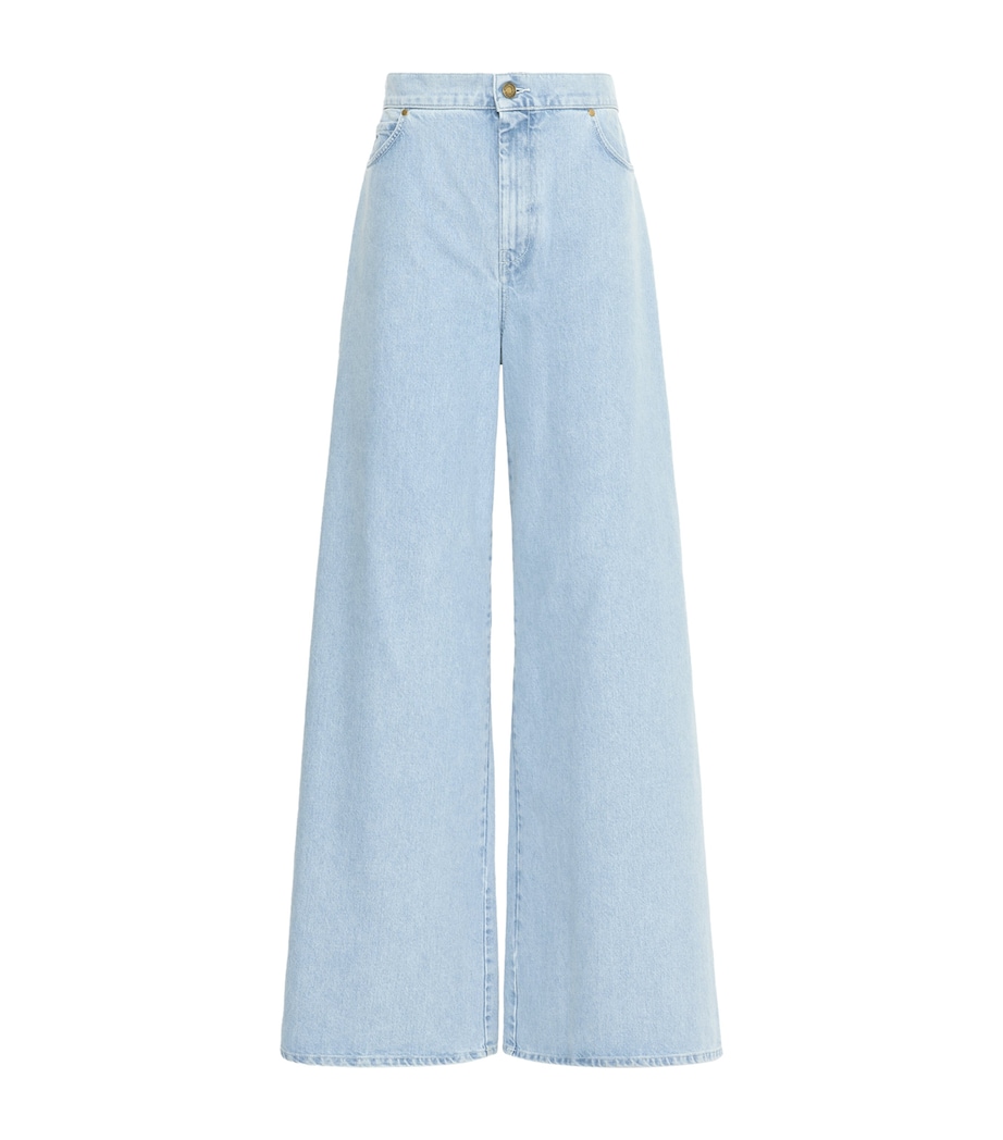Max Mara Womens Wide-Leg Jeans Light Blue Image 1