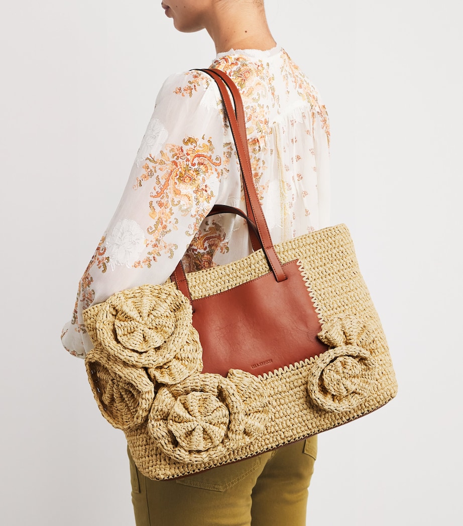 Raffia Floral Lali Tote Bag 810 NATURAL Image 5