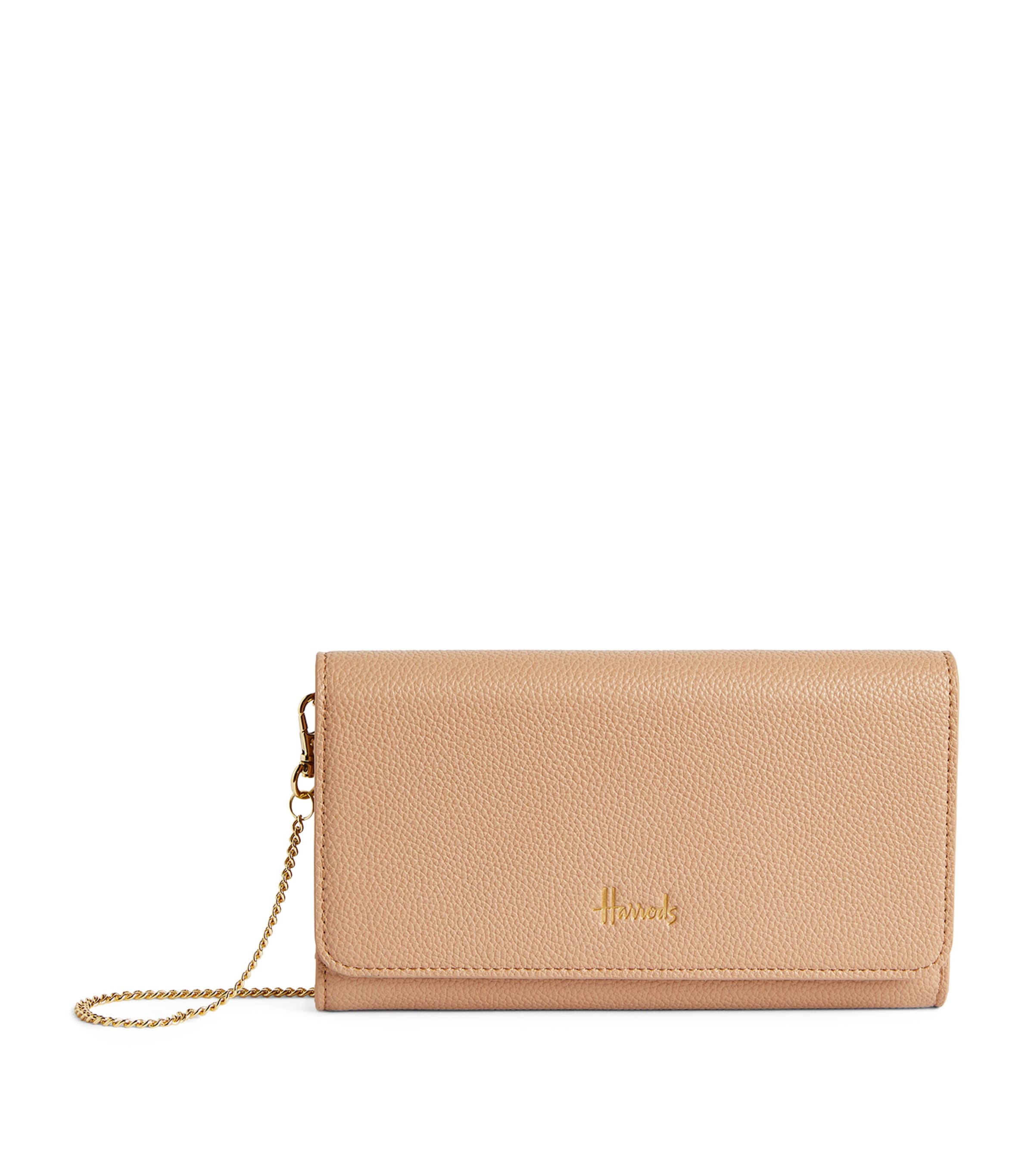 Shop Harrods Croc-embossed Oxford Chain Wallet In Neutral