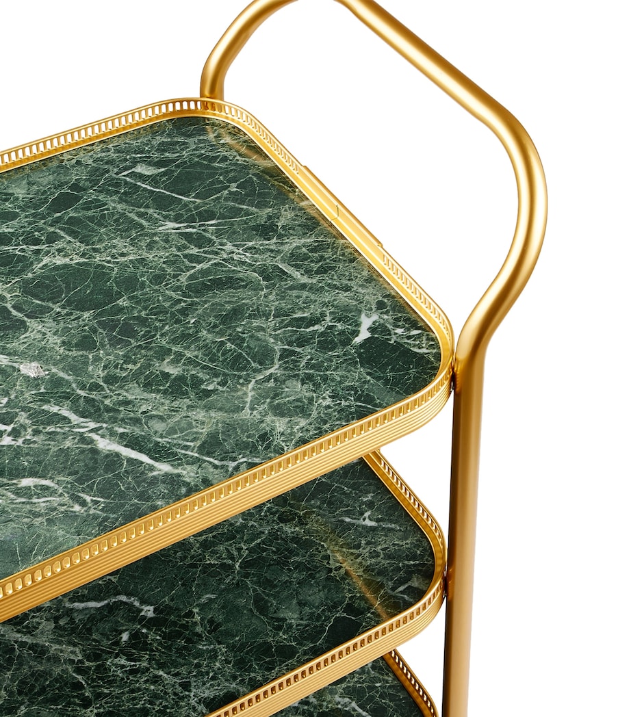 Green Marble Three-Tiered Trolley GOLD W/ONYX MARBLE Image 2